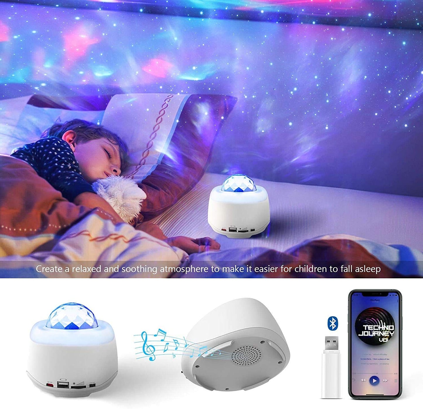 Galaxy Star Projector, WiFi Star Light Projector Work with Alexa Google Assistant, 10 Colors 27 Modes