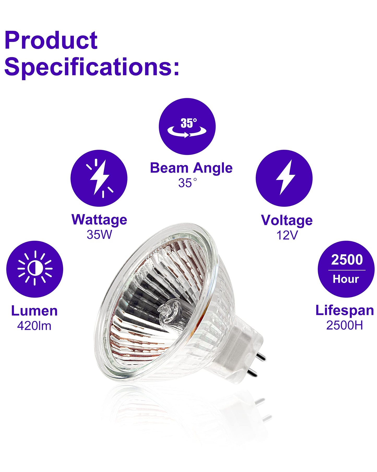 MR16 Halogen Bulbs, Halogen 12V 35W 6p
