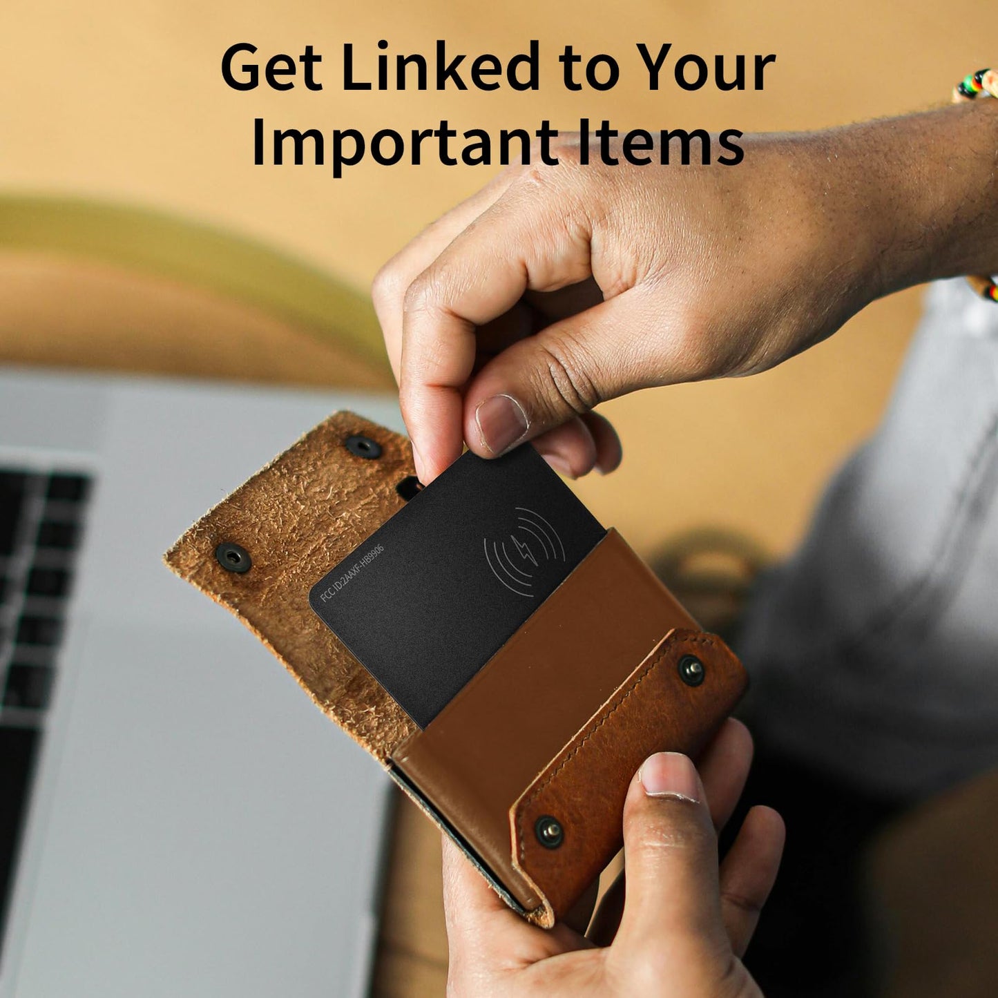 WAFTING Wallet Tracker Card, Wireless Rechargeable and Reusable Smart Track Card Works with Apple Find My