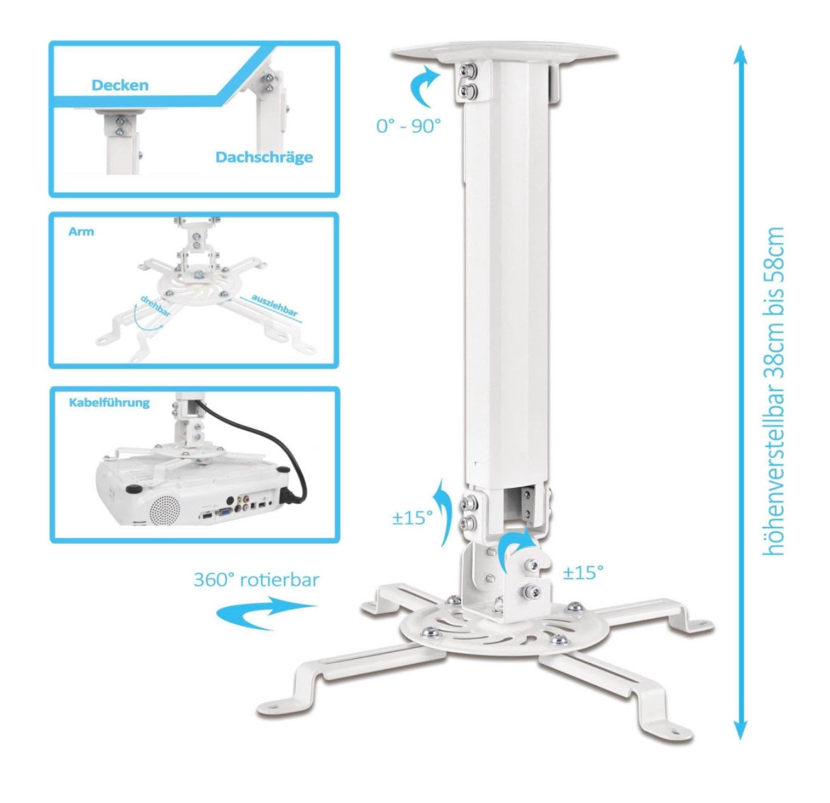 Savonga® video projector ceiling mount