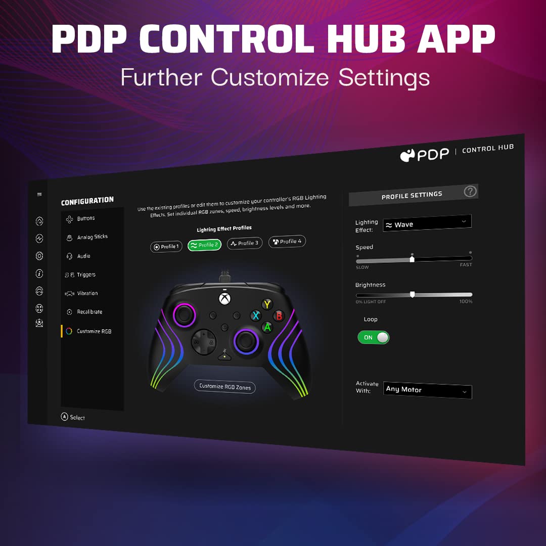 PDP Gaming Afterglow Wave Enhanced Wired Controller for Xbox Series X|S, Xbox One, Windows 10/11 PC