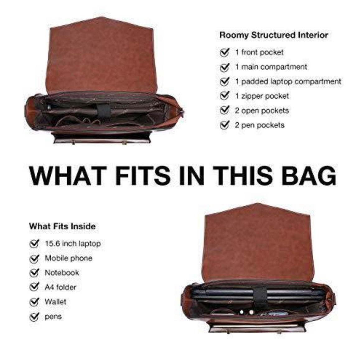 ECOSUSI Laptop Bag 14 In for Women Retro Handbag