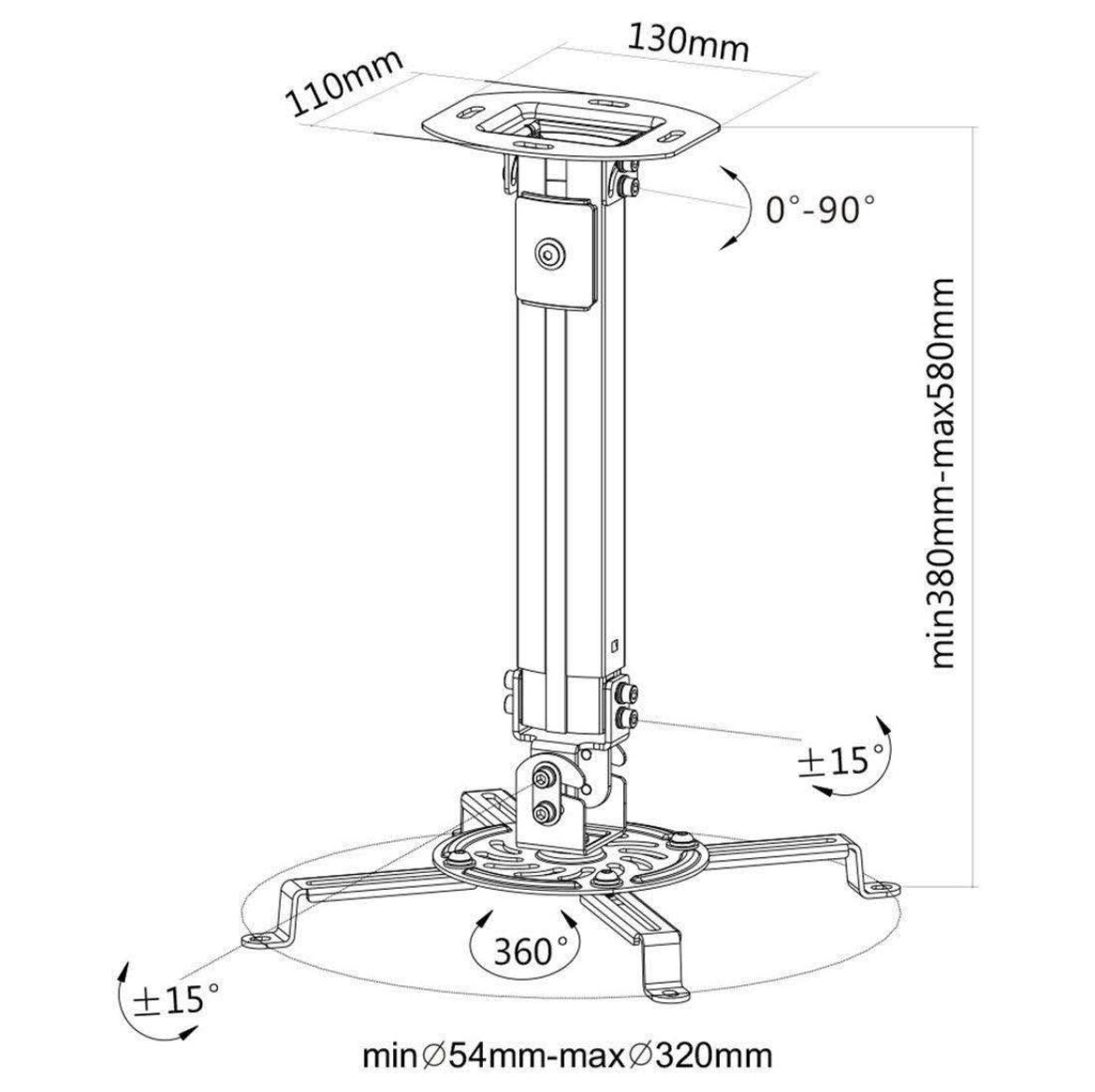 Savonga® video projector ceiling mount
