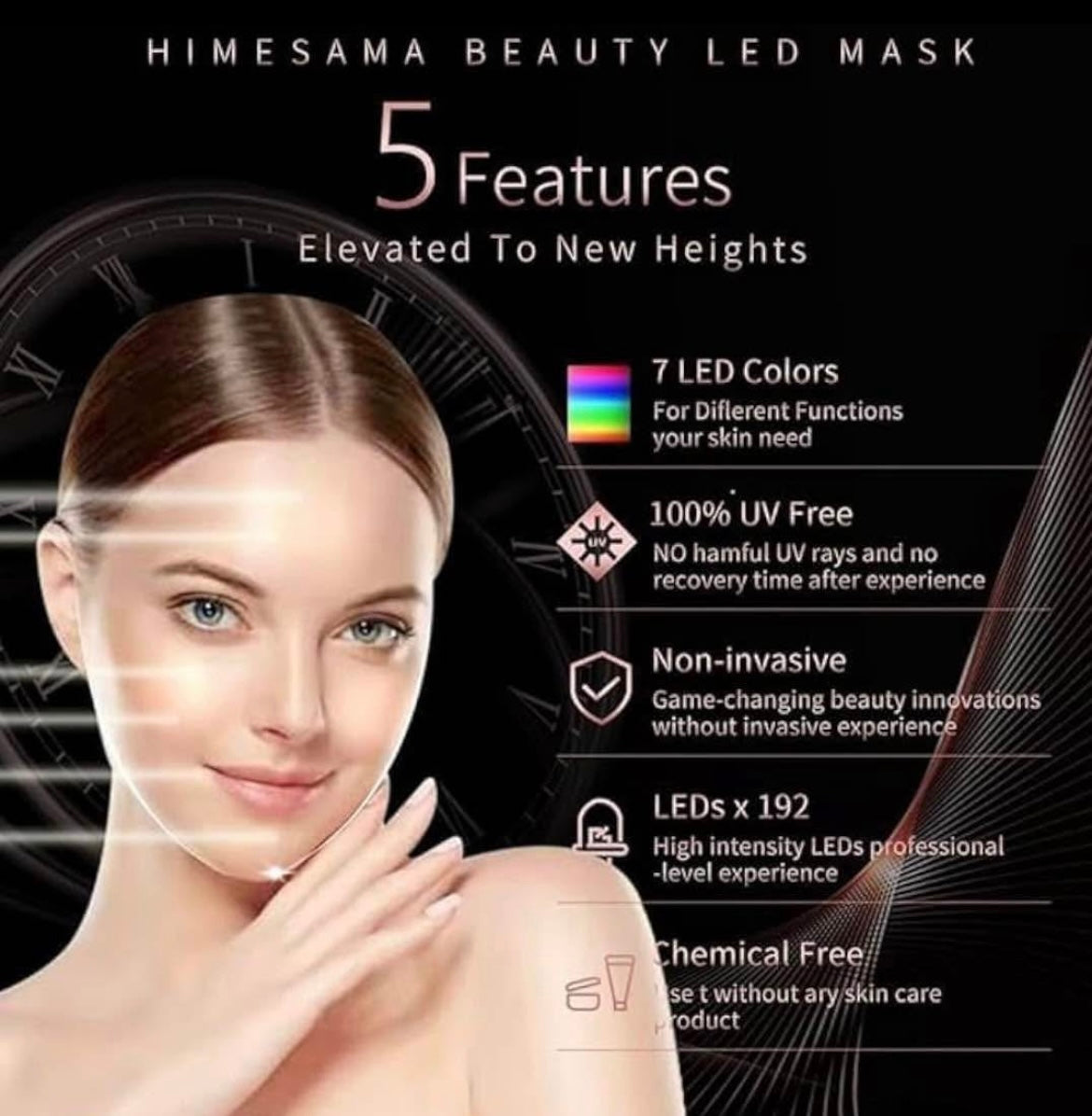 Led Face Mask, FSA/HSA Eligible, 7 Colors Light Mask for Face, Blue & Red Light Face Mask Anti-aging