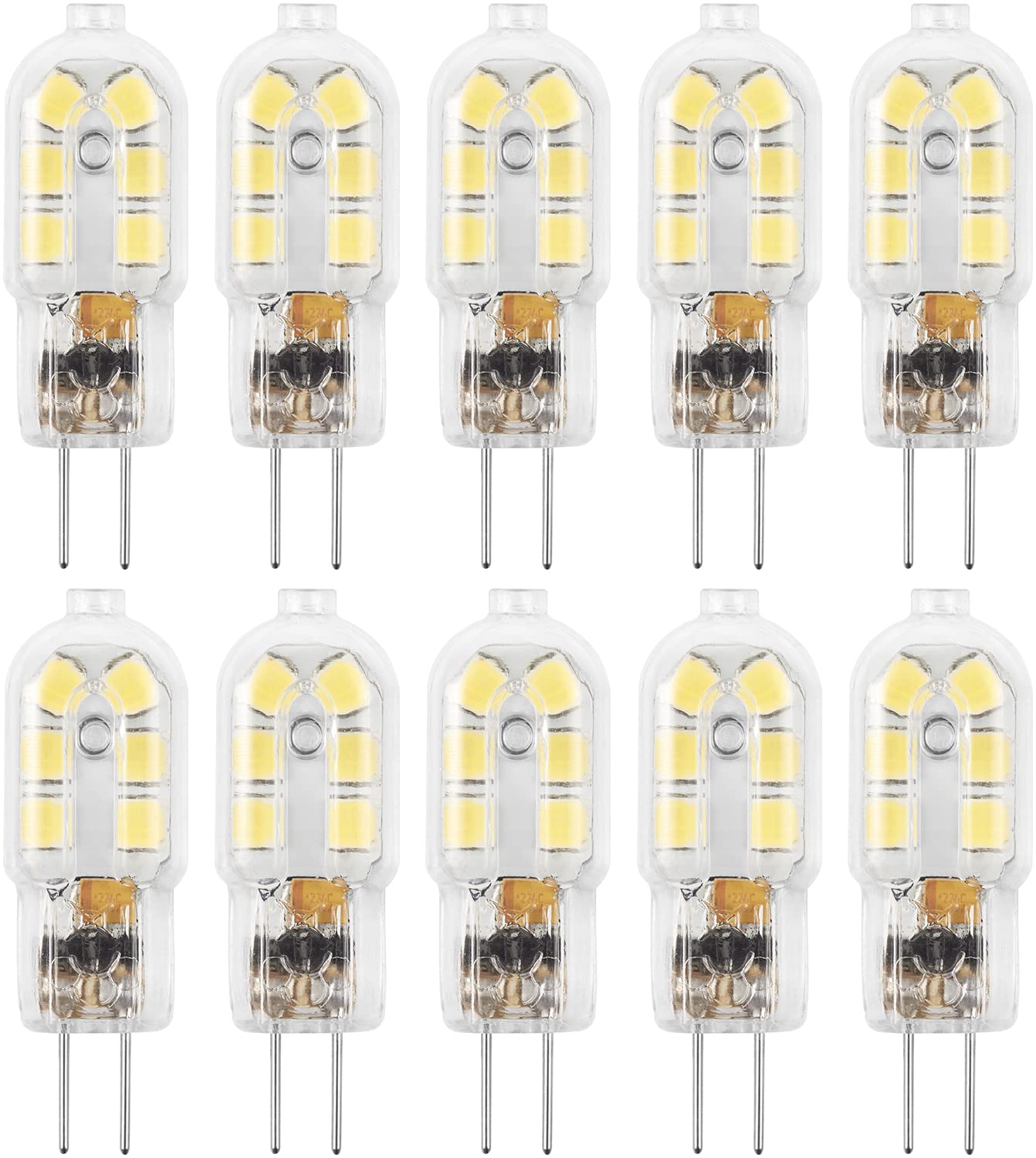 G4 LED Bulb, 12V Bi Pin 20W Halogen Bulb Replacement, NOT Dimmable, Warm White 3000K, 10-Pack