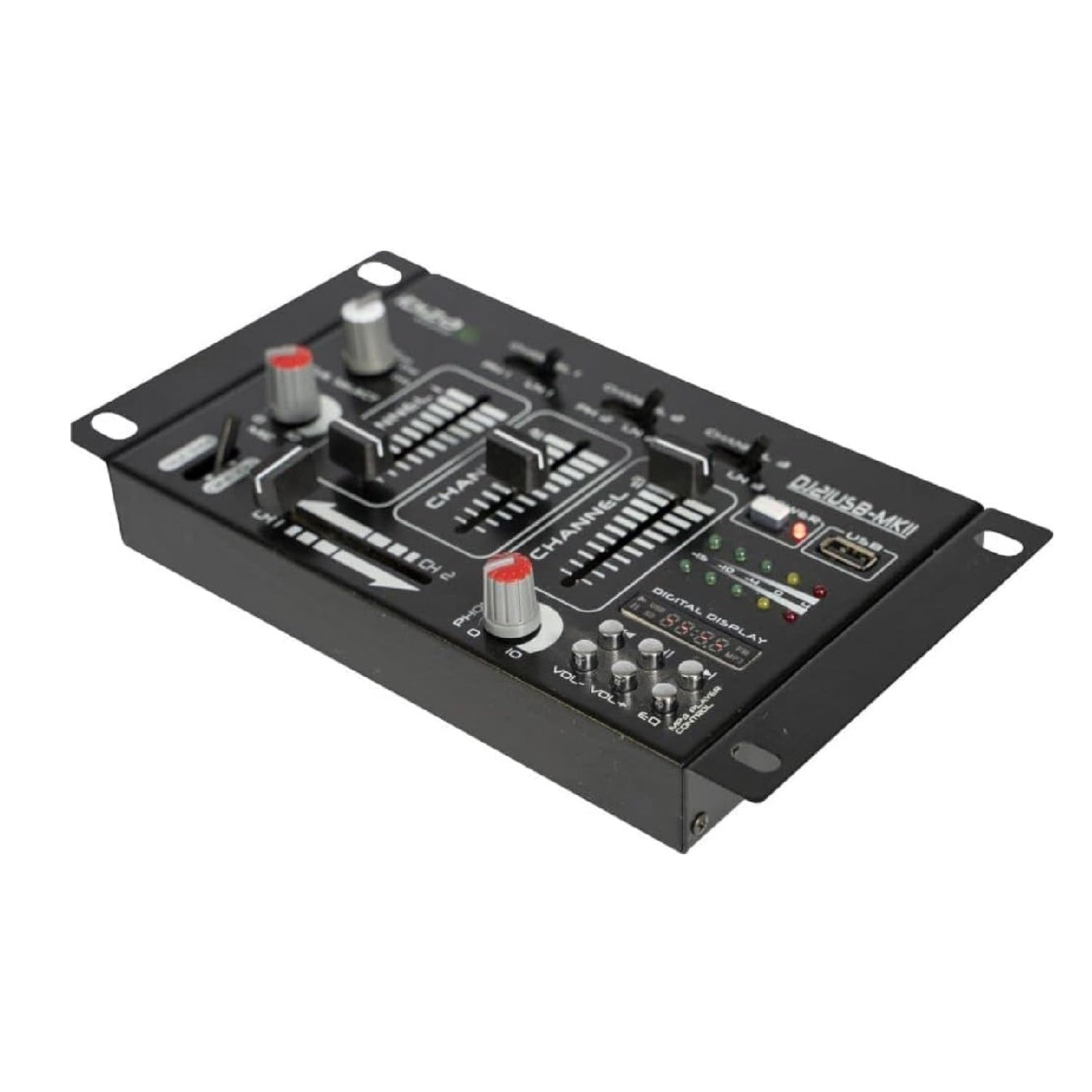 Ibiza - DJ21USB-MKII - 4-channel/7-channel mixer and various inputs - USB - Black