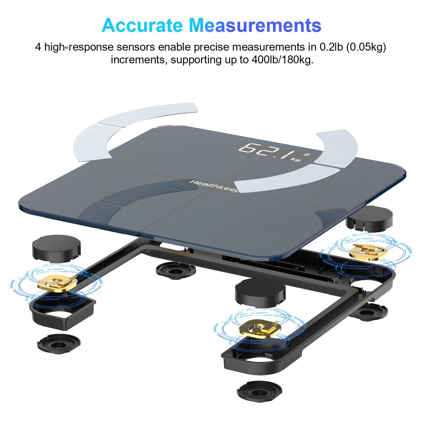 Healthkeep Scales for Body Weight with App 13 Body Composition Metrics