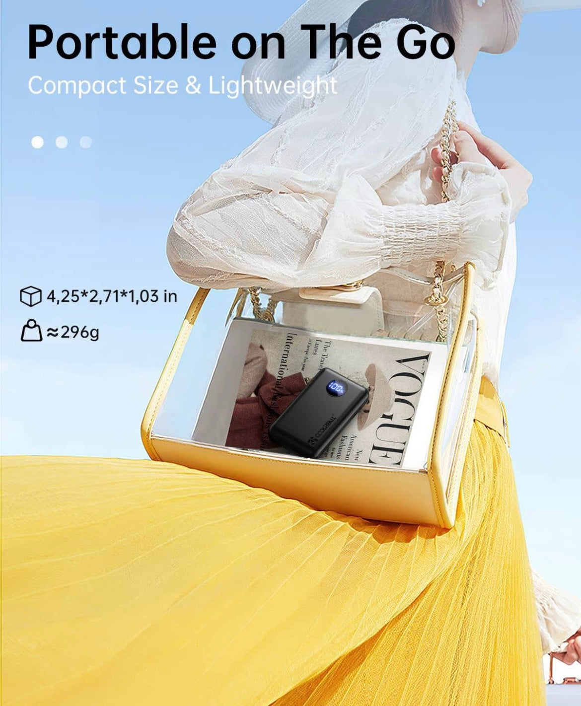 Coolreall Power Bank 20000mAh, 22.5W PD & QC4.0 USB C Fast Charging