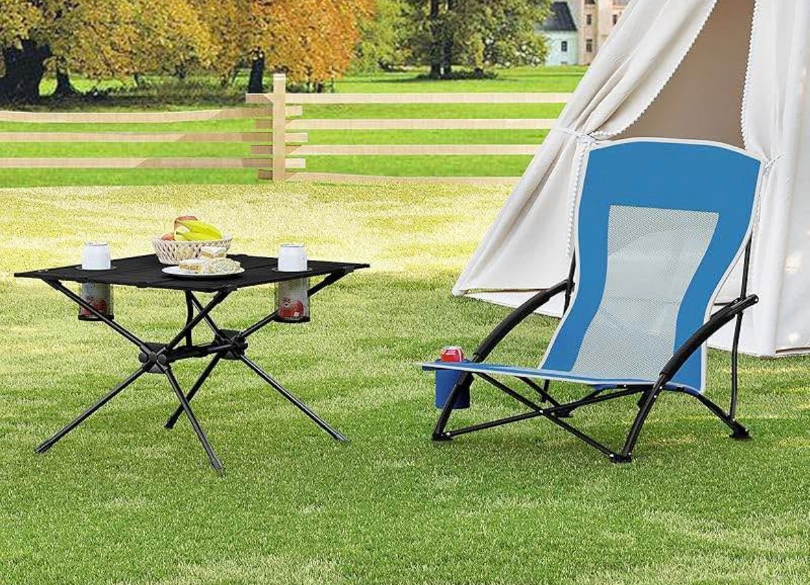WOLTU Low Edge Chair Camping Chair Foldable 2 Pieces
