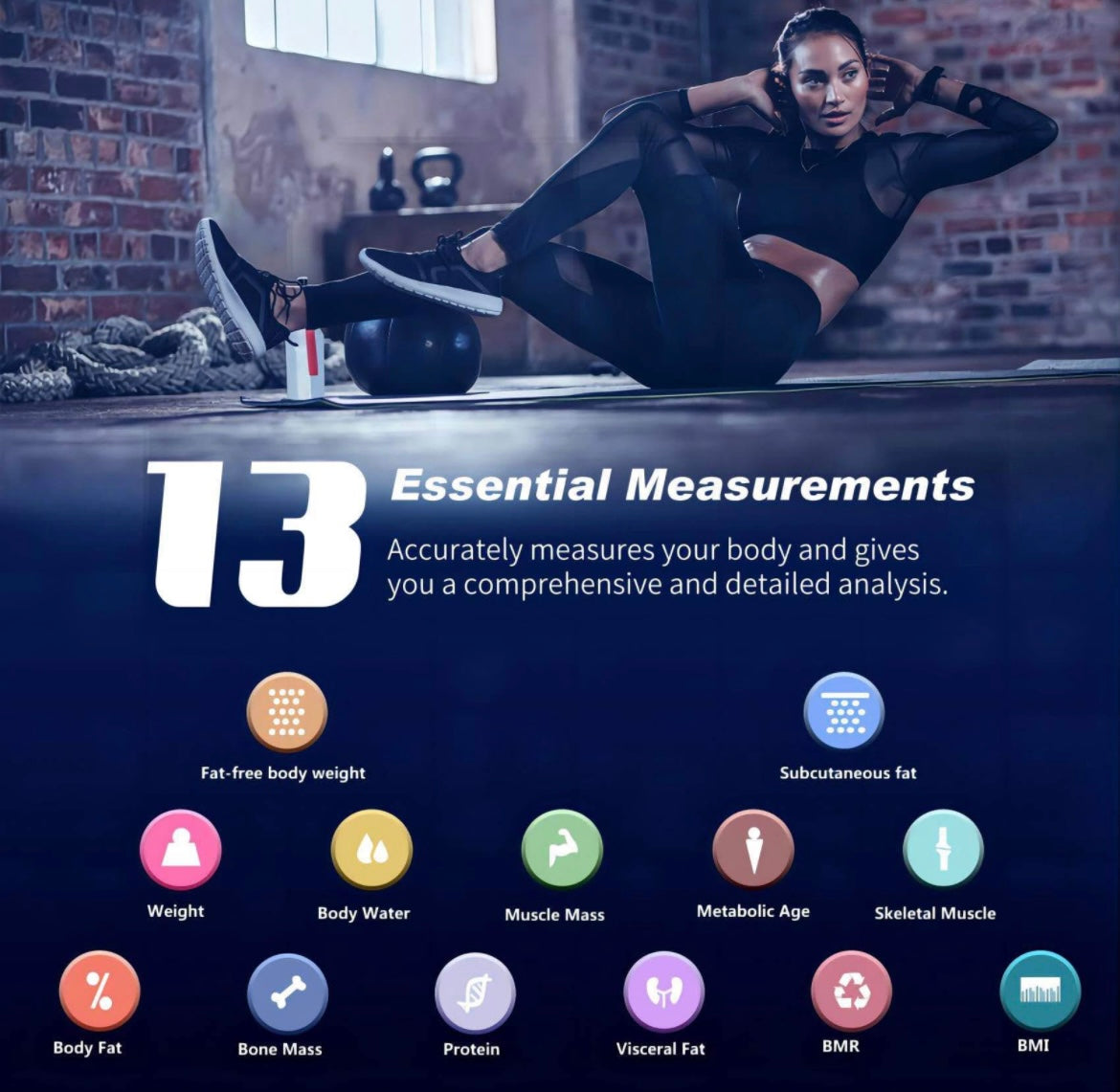 Body Fat Scale, Personal Scale, Digital Scale, 26 x 26 cm, Digital Body Scales with App 180 kg / 400