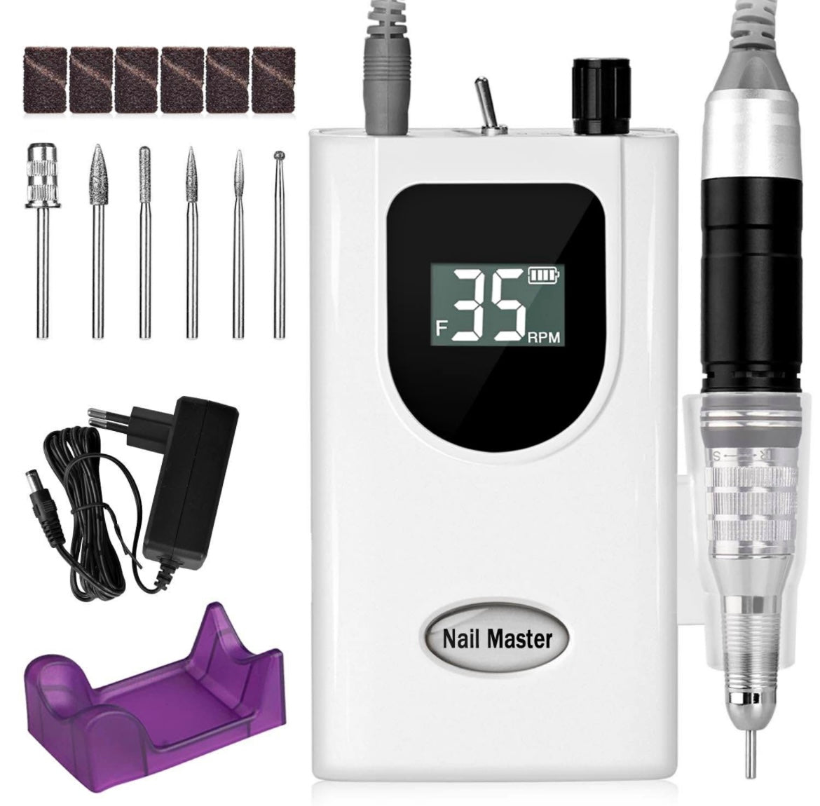 Electric Nail Drill 35000 rpm Rechargeable Professional Nail File Manicure Pedicure