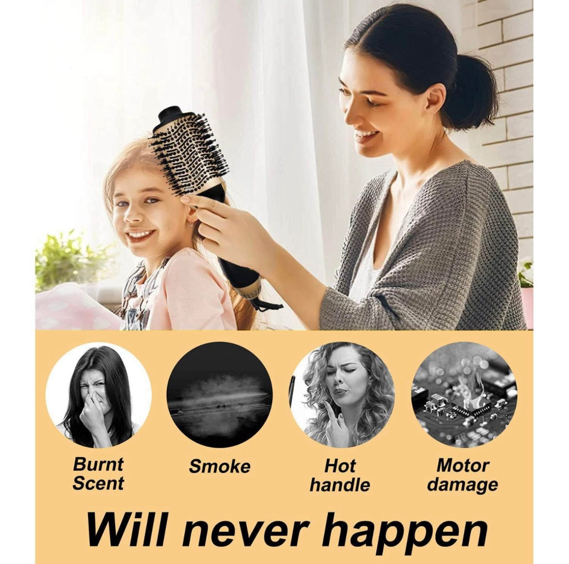 Blow Dryer Brush, 3 in 1 One Step Hot Air Hair Brush and Volumizer with Negative Ions for Straight
