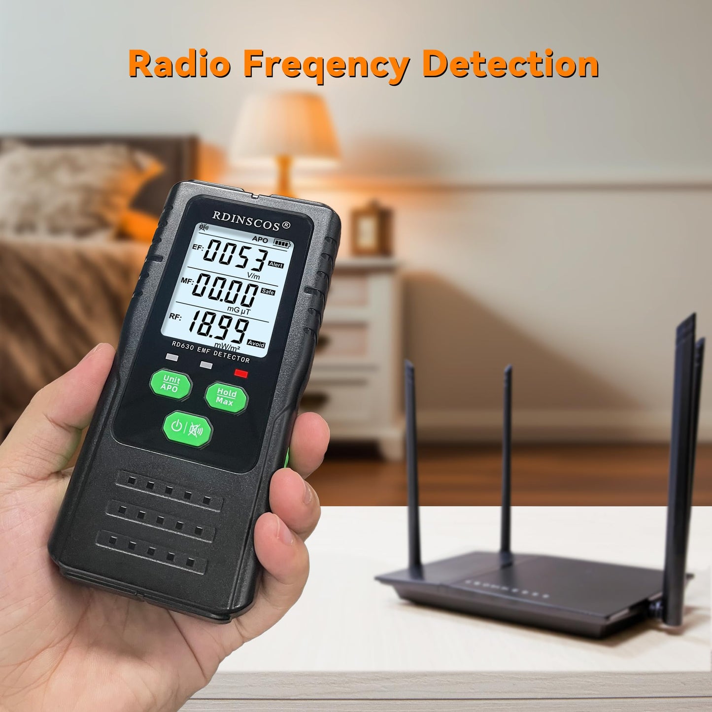 EMF Meter RDINSCOS Digital Electromagnetic Field Radiation Magnetic Radio Frequency Detector