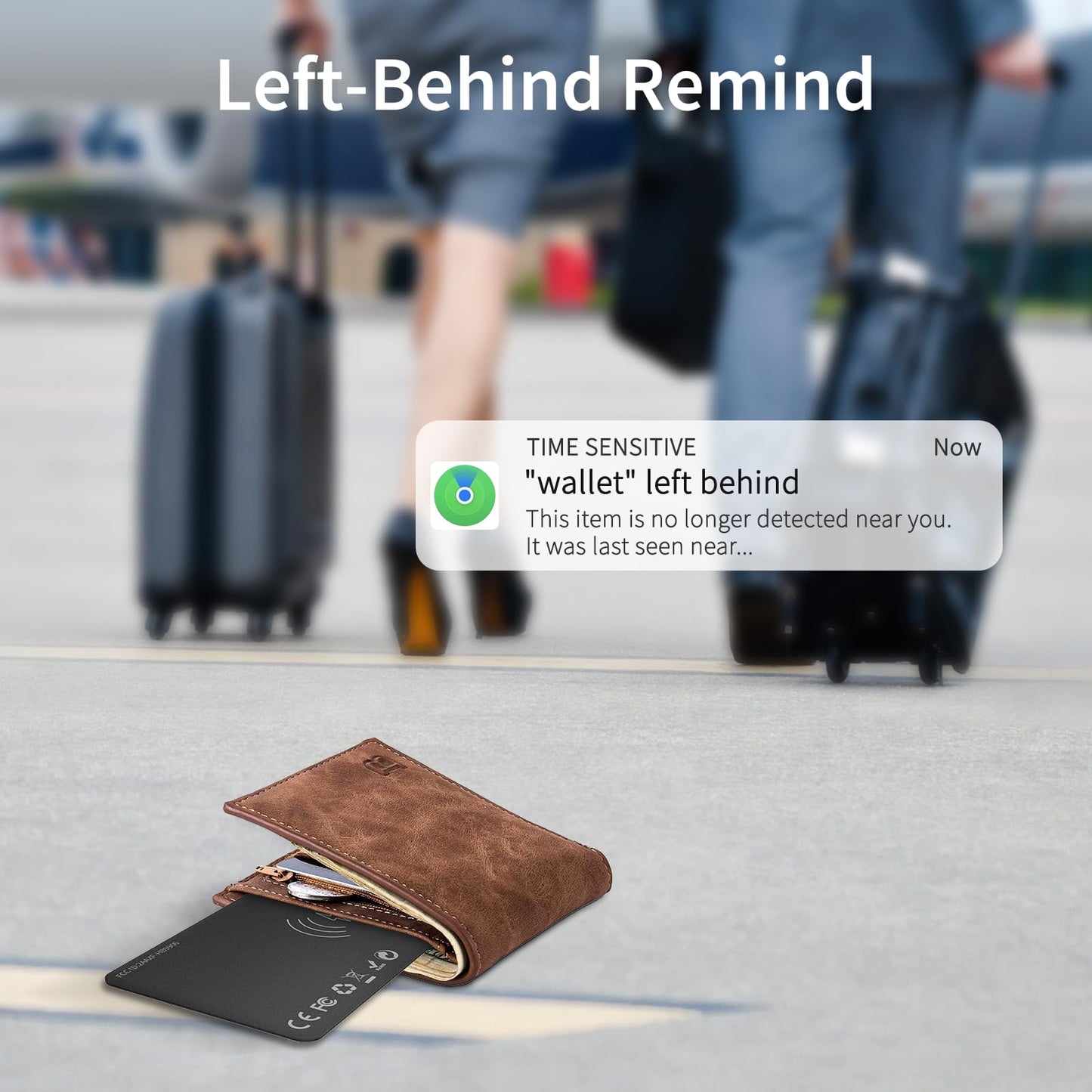 WAFTING Wallet Tracker Card, Wireless Rechargeable and Reusable Smart Track Card Works with Apple Find My
