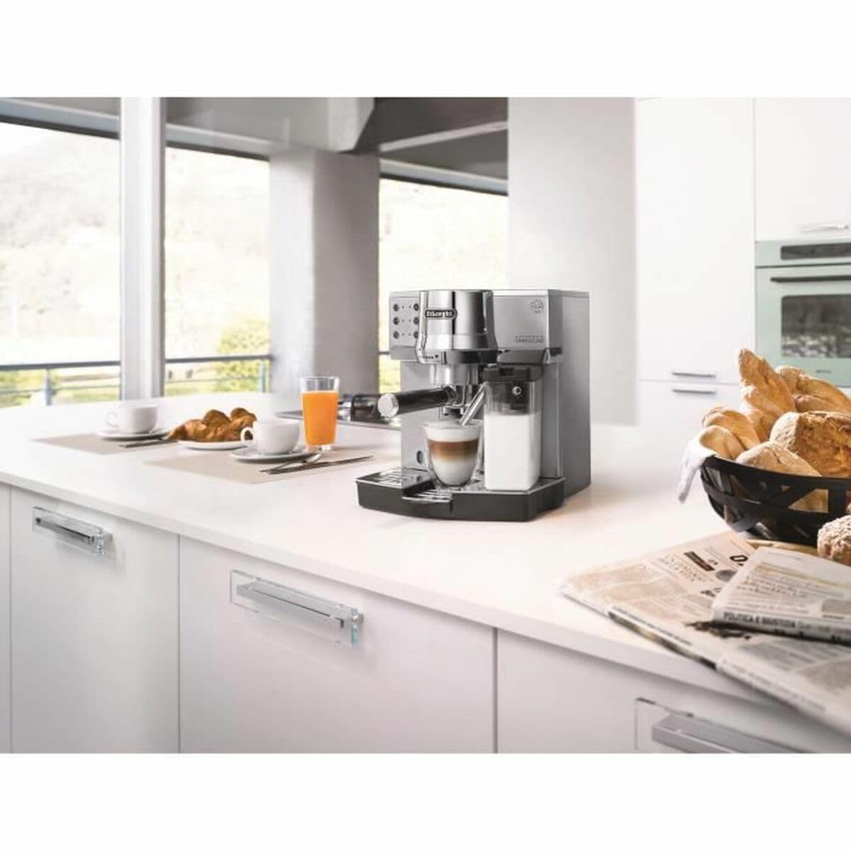 De'Longhi Espresso&Cappuccino Coffee Machine Silver Colour EC850.M