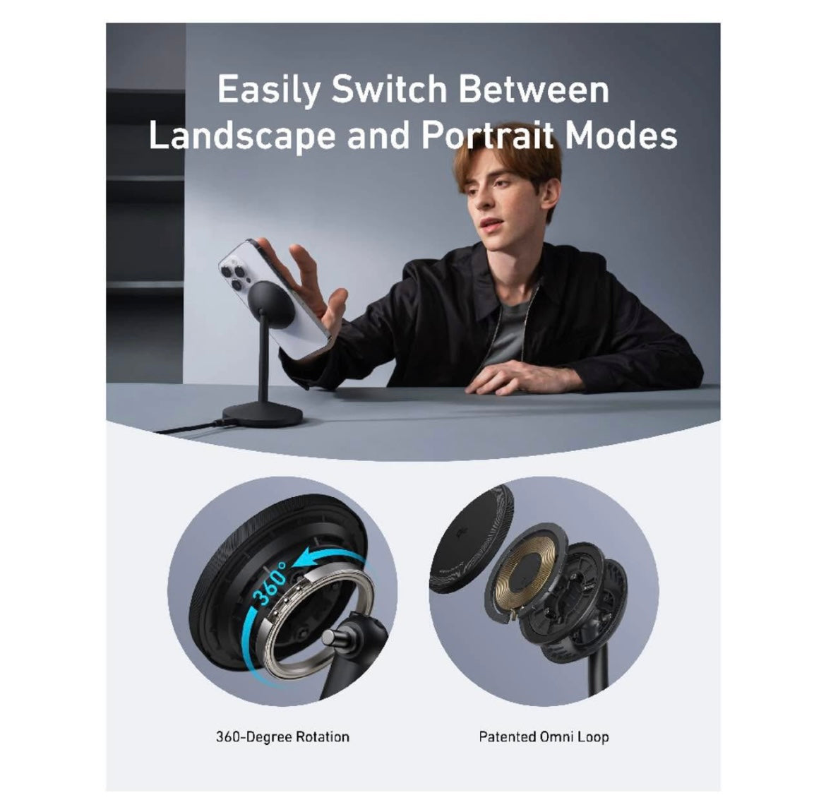 Anker MagGo Qi2 15w Wireless Charging Stand With USB Cable