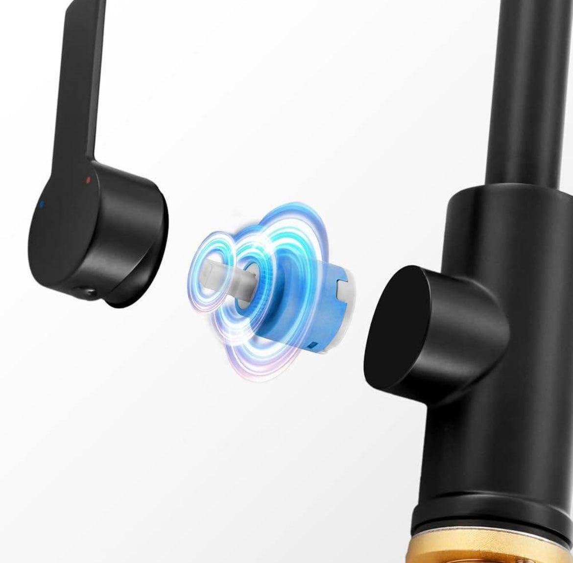 Auralum High Kitchen Tap, Black 35cm