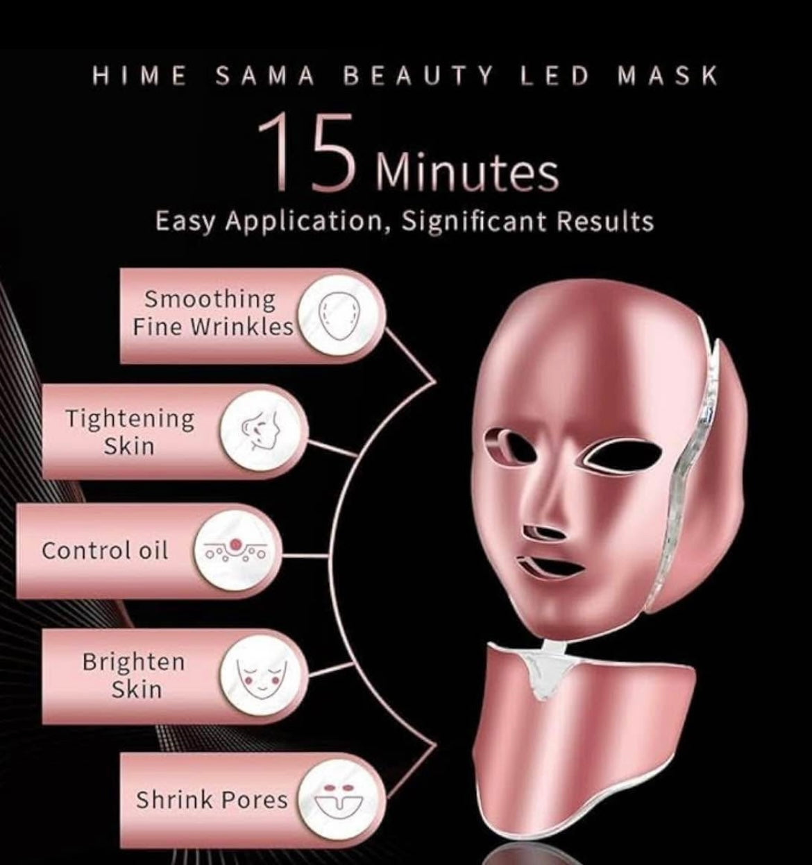Led Face Mask, FSA/HSA Eligible, 7 Colors Light Mask for Face, Blue & Red Light Face Mask Anti-aging