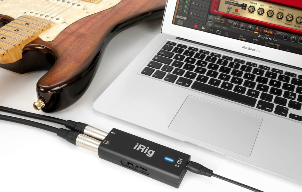 IK Multimedia iRig HD 2 guitar audio interface for iPhone, iPad, Mac, iOS and PC with USB-C