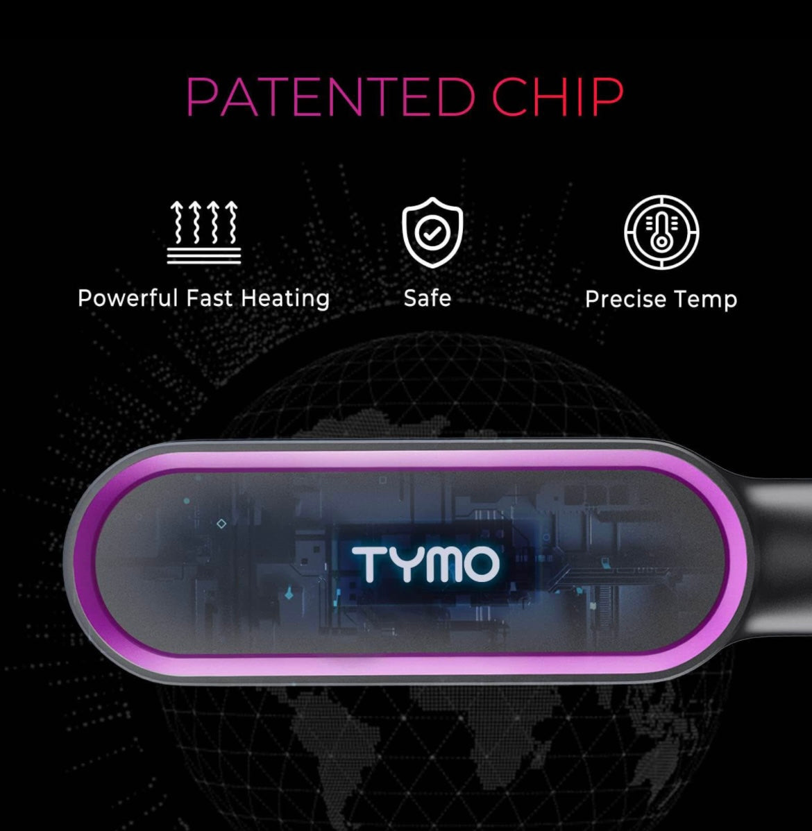TYMO Ring Hair Straightener Comb Straightening Brush for Women with 5 Temps