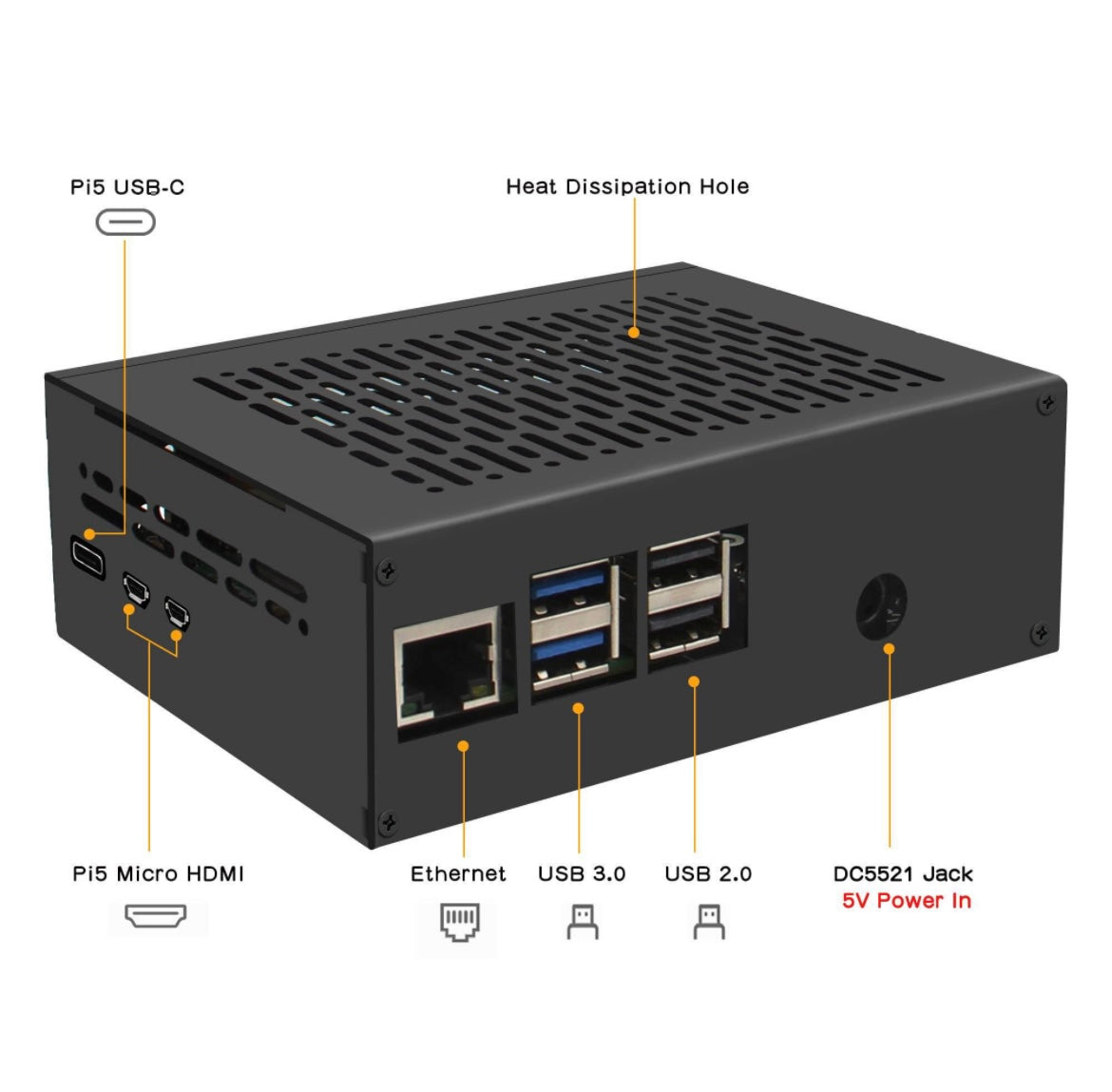 Geekwrom X1011-C1 PCIe Metal Case for Raspberry Pi 5 & X1011 PCIe to Quad NVMe Shield