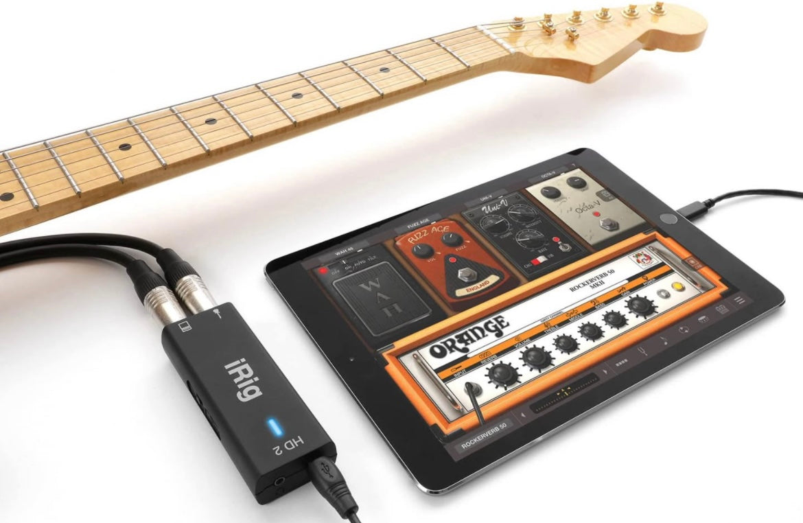 IK Multimedia iRig HD 2 guitar audio interface for iPhone, iPad, Mac, iOS and PC with USB-C
