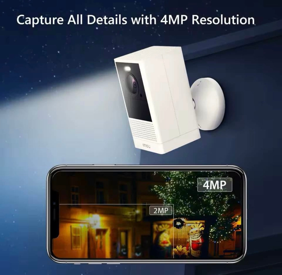 IMOU Cell 2 4MP BatteryCamera Wireless Dual Band Wifi Durable Waterproof Full Colour