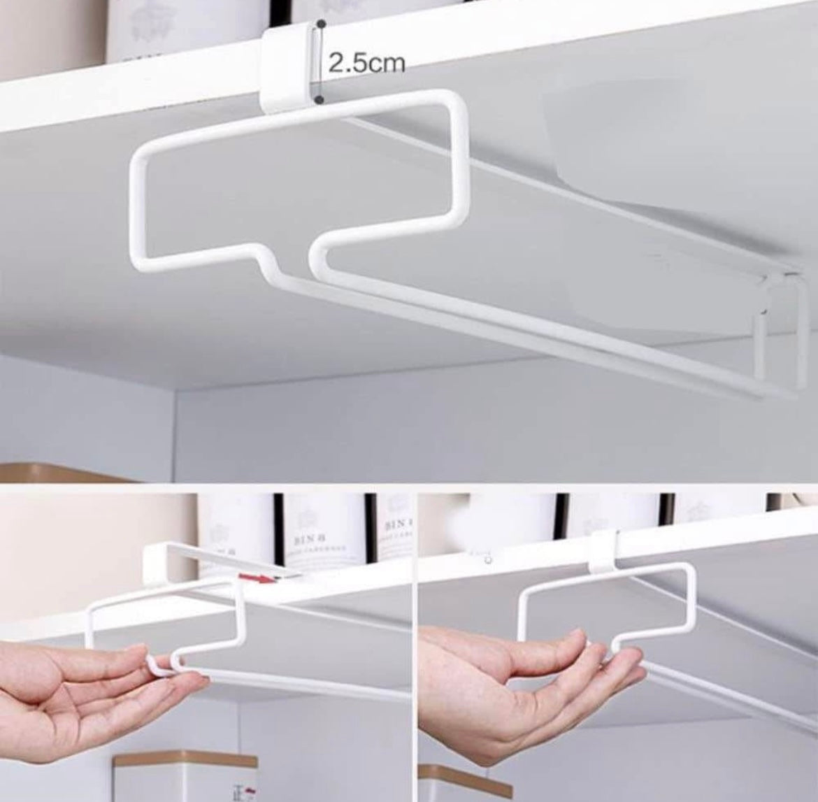 LINFIDITE 2 Pack Wine Glass Rack Under Cabinet Stemware