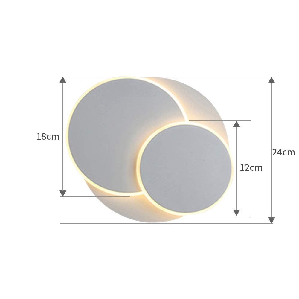 LED Wall Lights Indoor Modern, 15W Creative Eclipse 3 in 1 Decorative Wall Lamp, 350° Rotatable, 3000K
