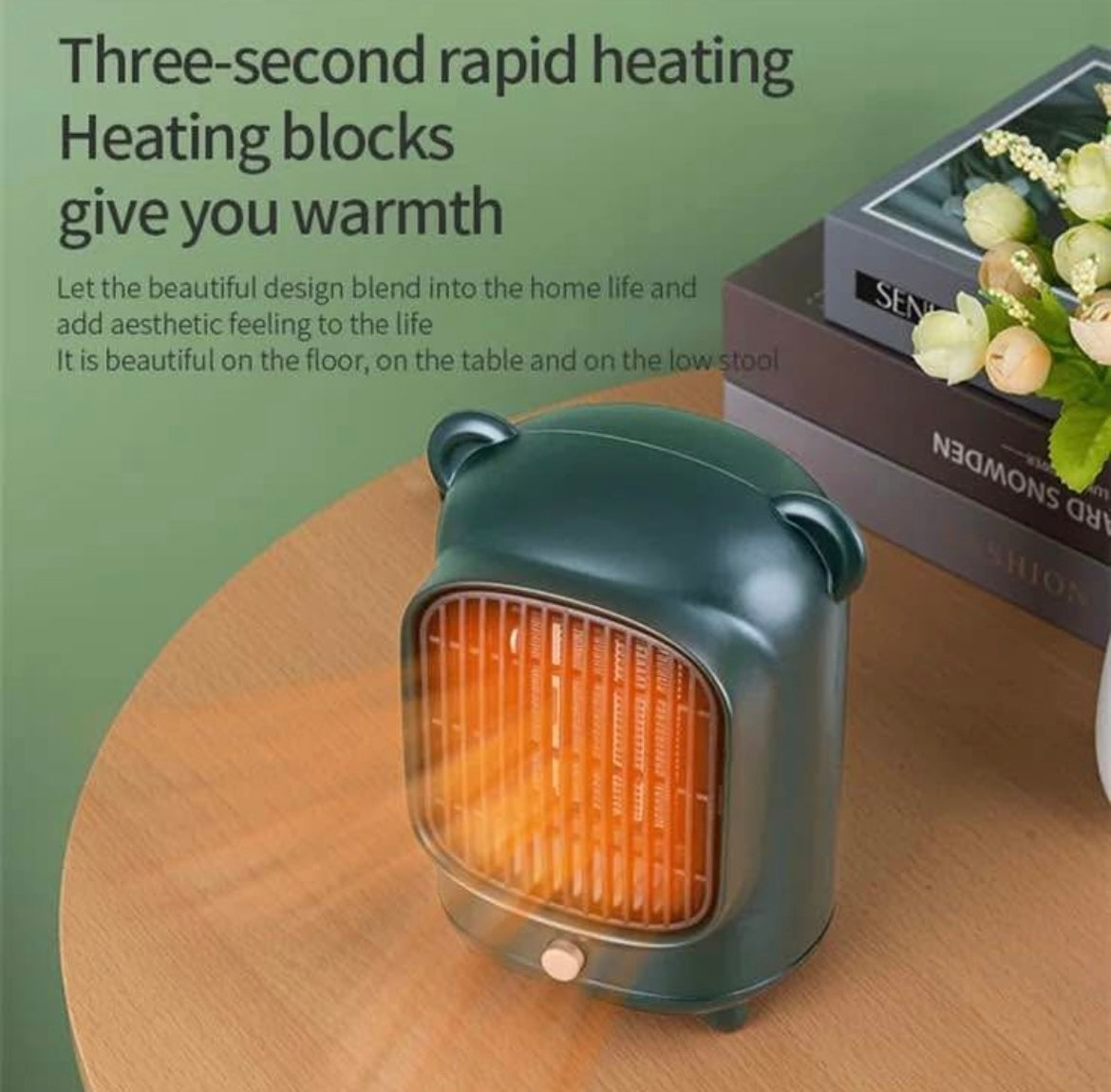 Mini Desktop PTC Ceramics Heating Fan Mute