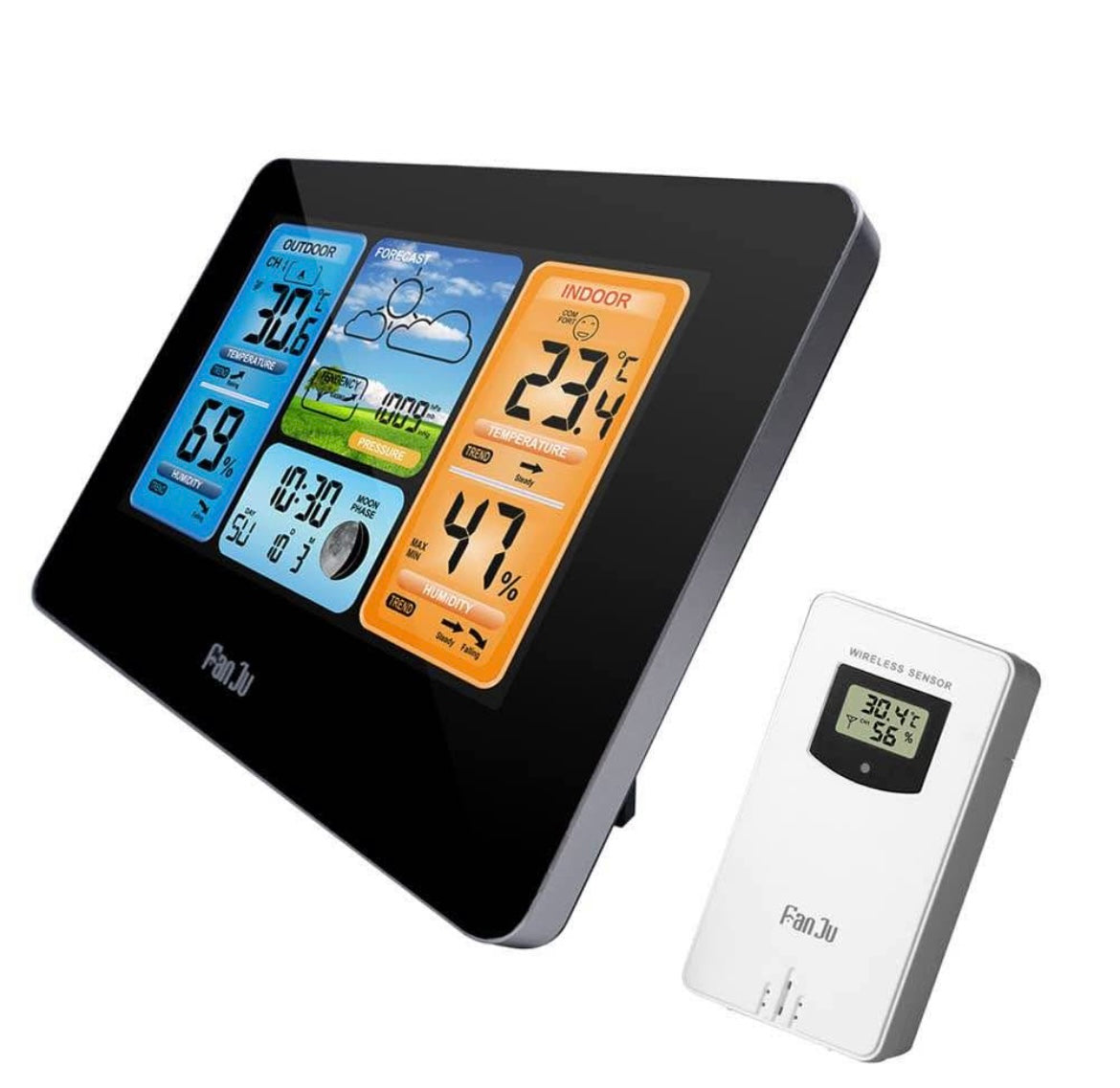 Multifunction Digital Weather Station Indoor Outdoor LCD Alarm Clock