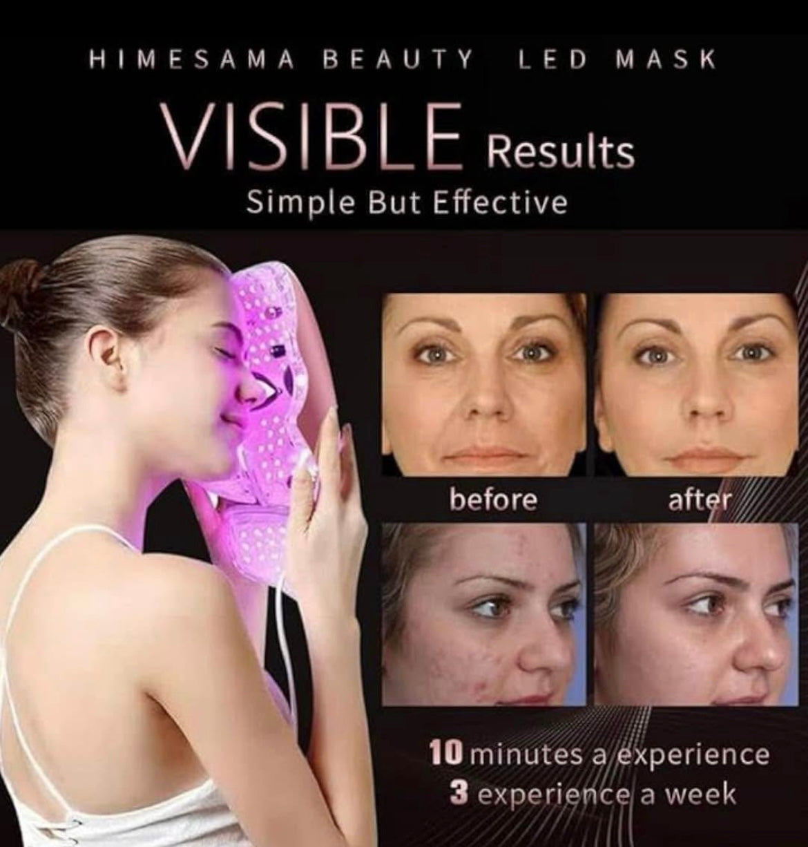 Led Face Mask, FSA/HSA Eligible, 7 Colors Light Mask for Face, Blue & Red Light Face Mask Anti-aging
