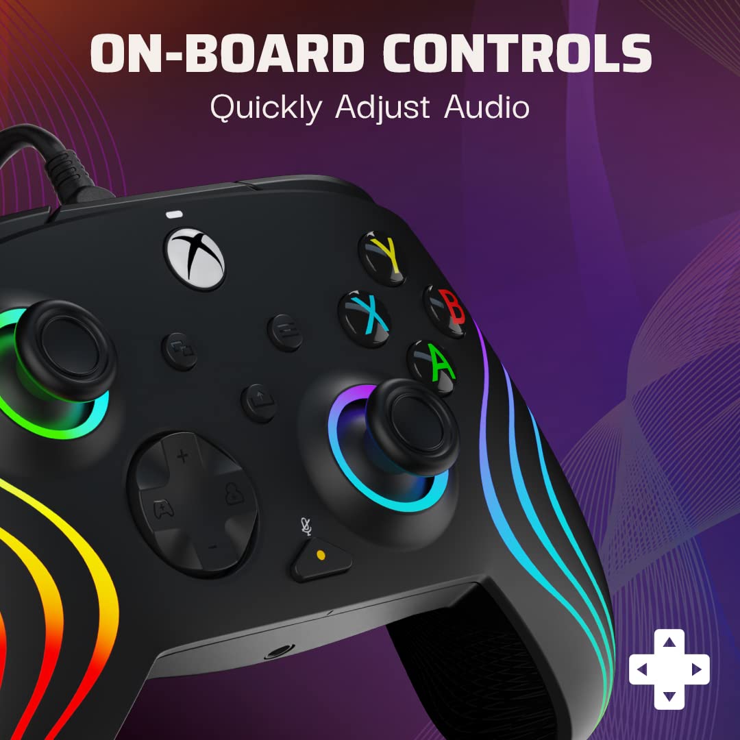 PDP Gaming Afterglow Wave Enhanced Wired Controller for Xbox Series X|S, Xbox One, Windows 10/11 PC