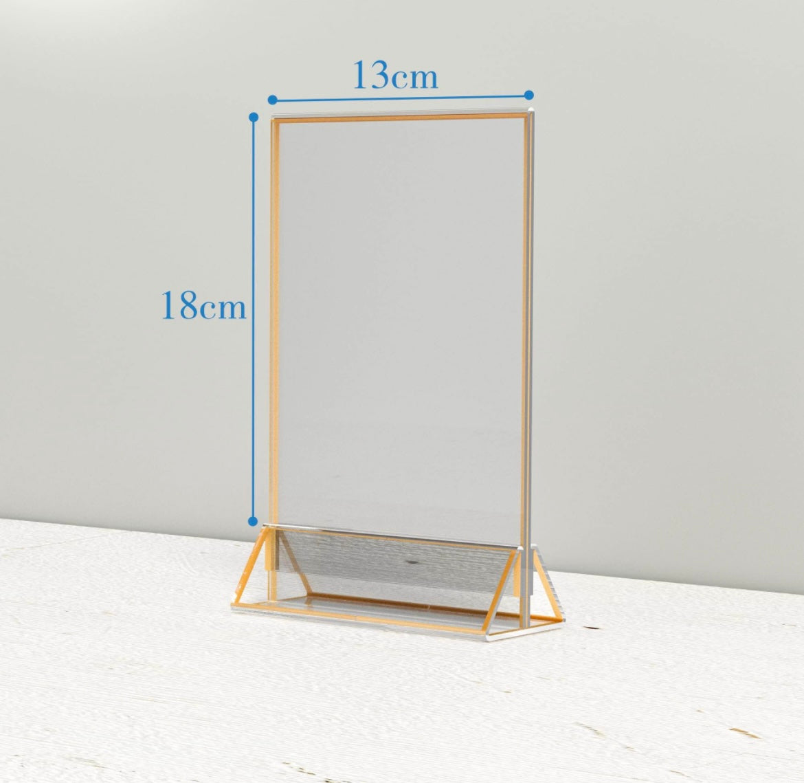 Sezanrpt Acrylic Place Card Holder Gold 13 x 18cm Vertical 4 Pack