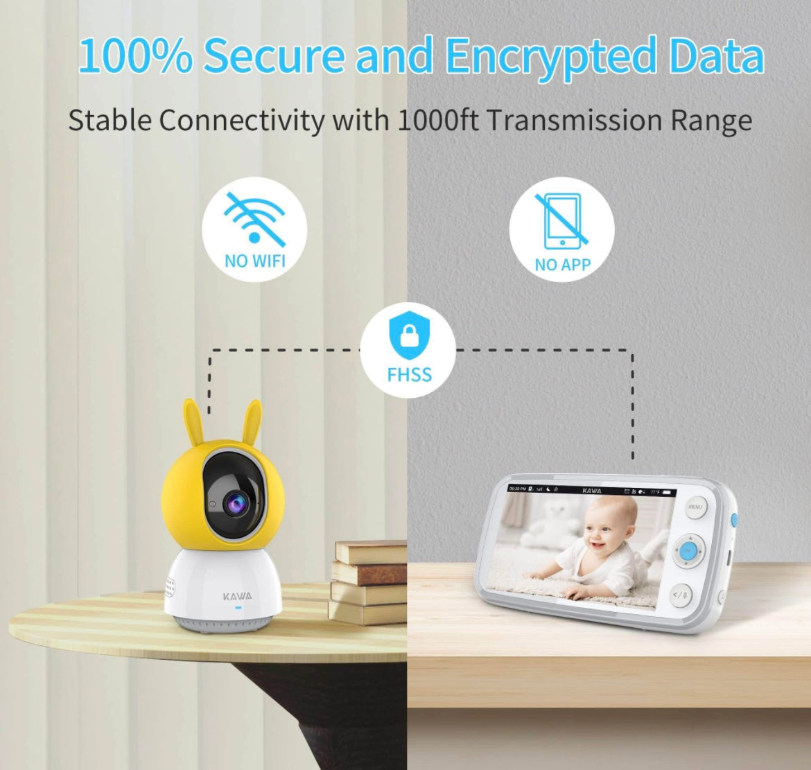 KAWA Baby Monitor, Video Baby Monitor with Camera and Audio, 5" 720P HD Display