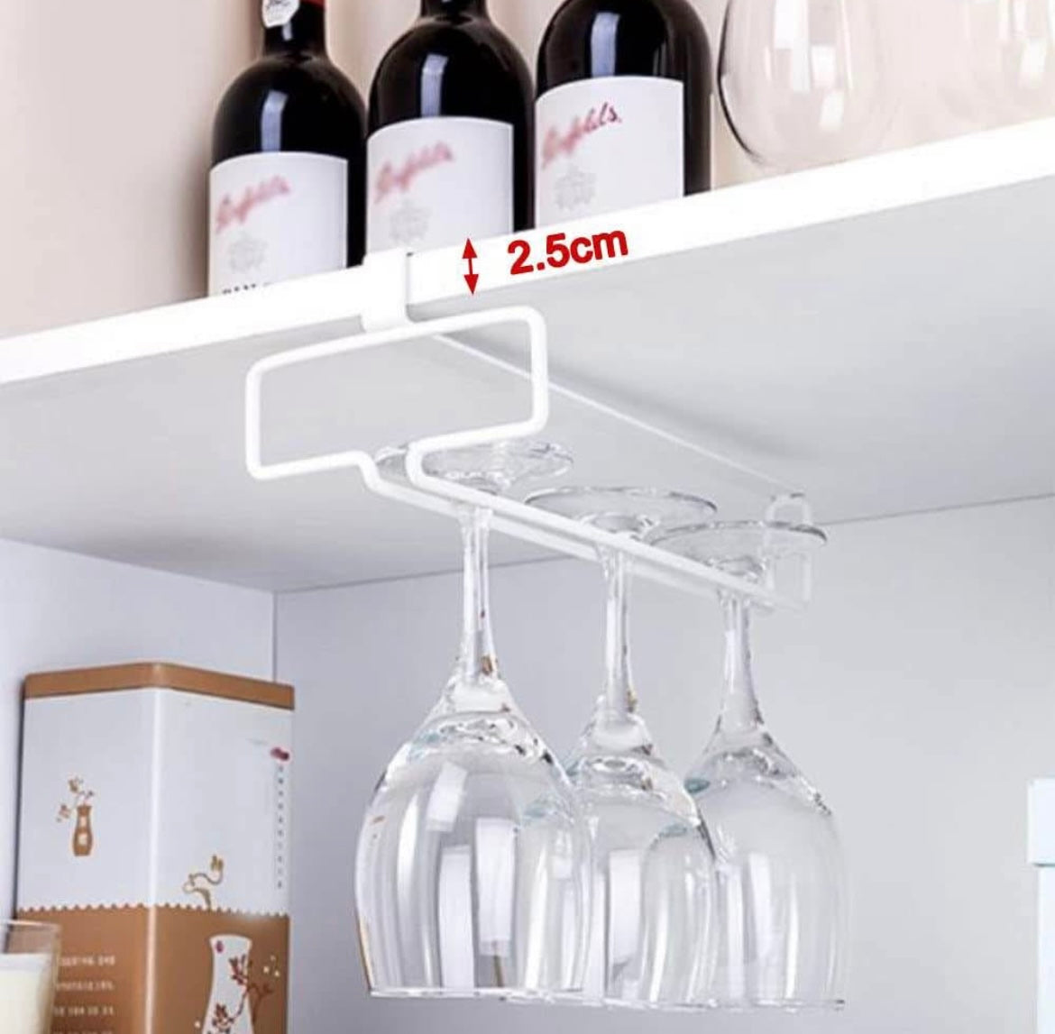 LINFIDITE 2 Pack Wine Glass Rack Under Cabinet Stemware