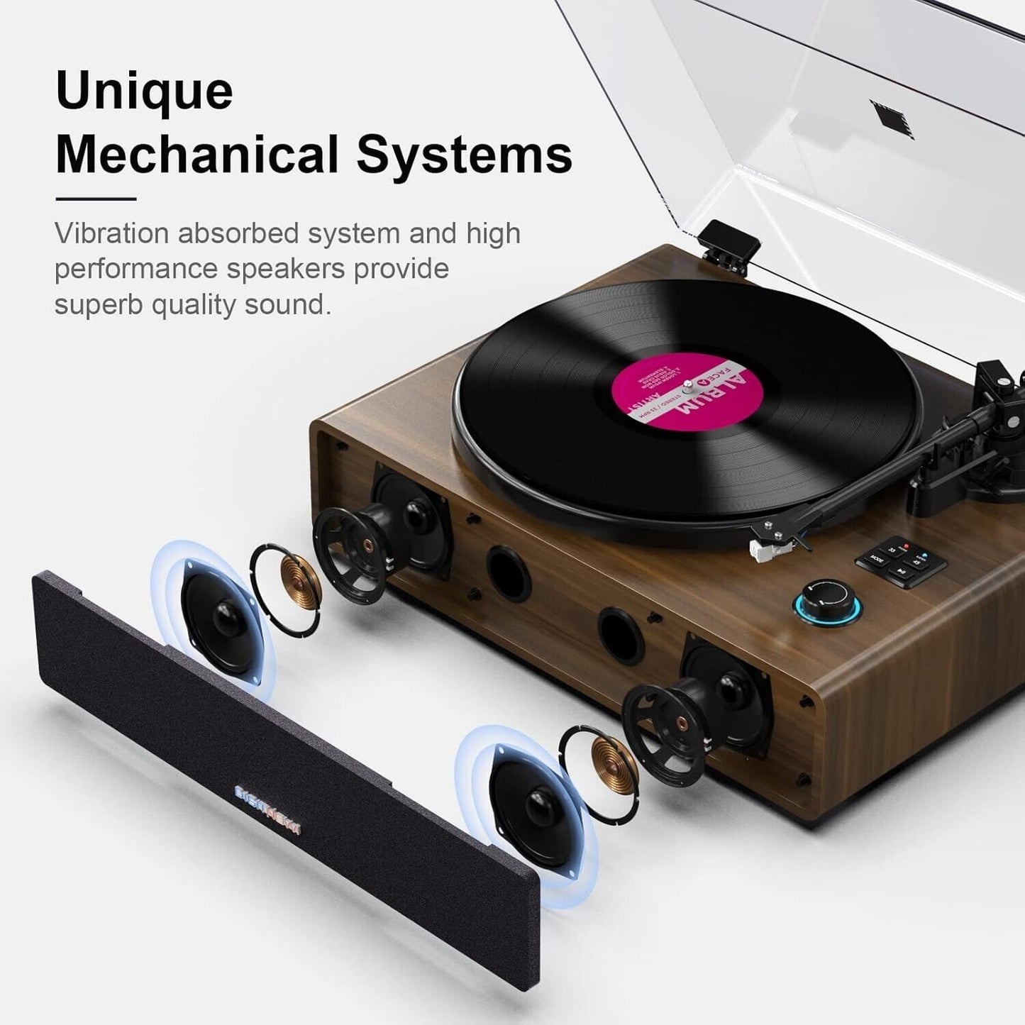 DIGITNOW WOODEN WIRELESS TURNTABLE CONVERTER
