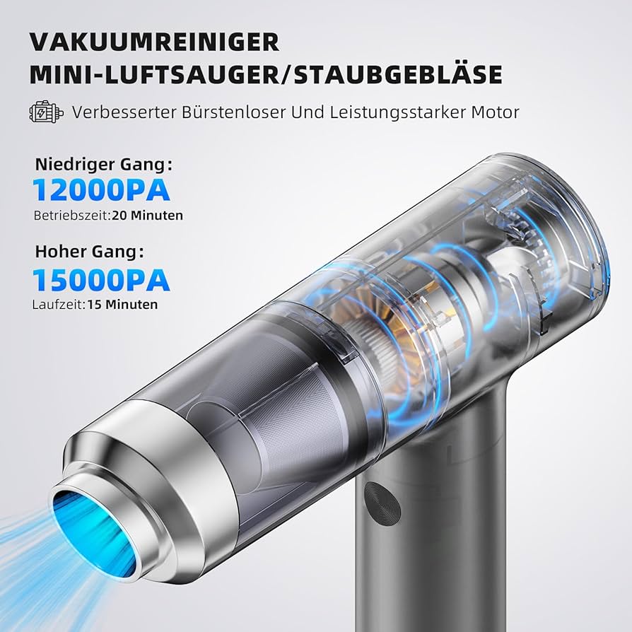 Quilted Northern Handheld Vacuum Cleaner, 15000Pa Battery Handheld Vacuum Cleaner, USB-C Rechargeable