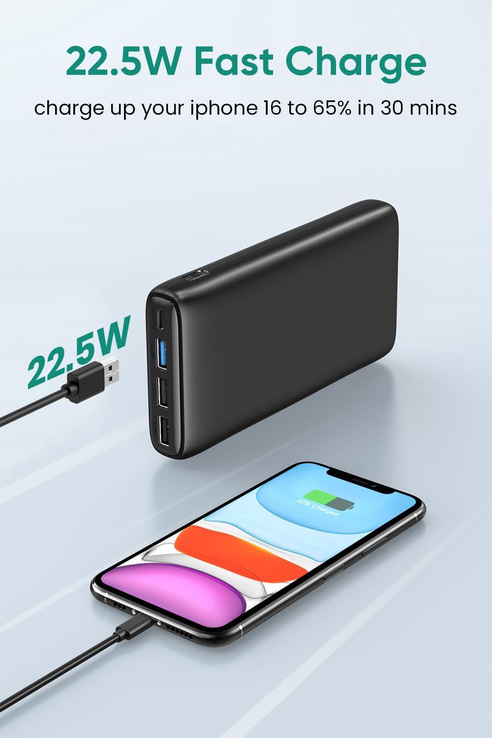A ADDTOP Power Bank Portable Charger - 26800mAh High Capacity 22.5W