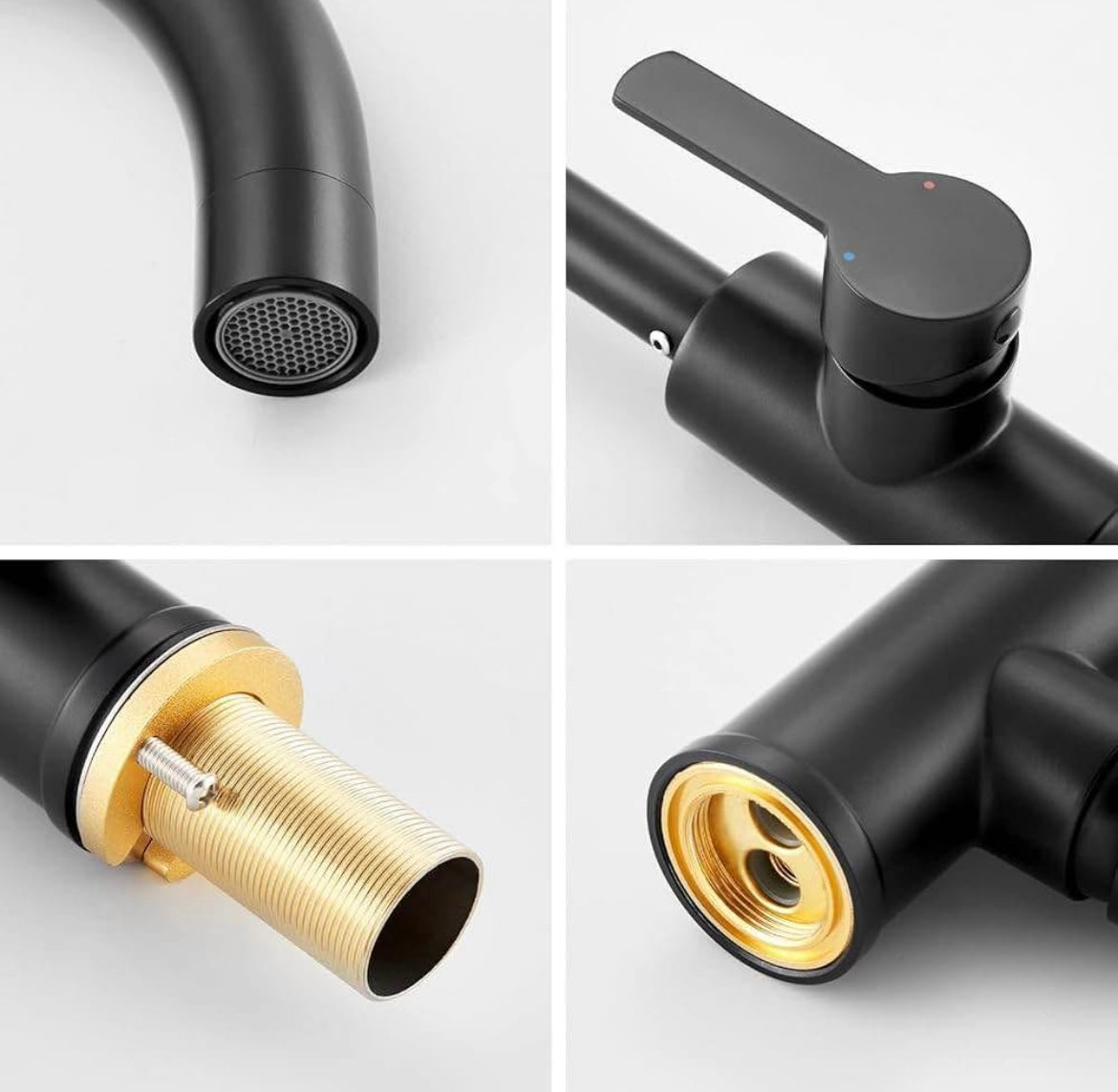 Auralum High Kitchen Tap, Black 35cm