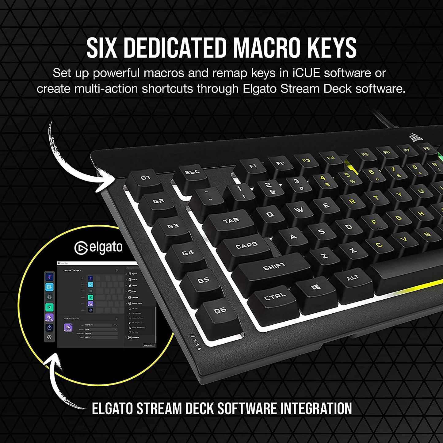 Corsair K55 RGB PRO Membrane Wired Gaming Keyboard – IP42