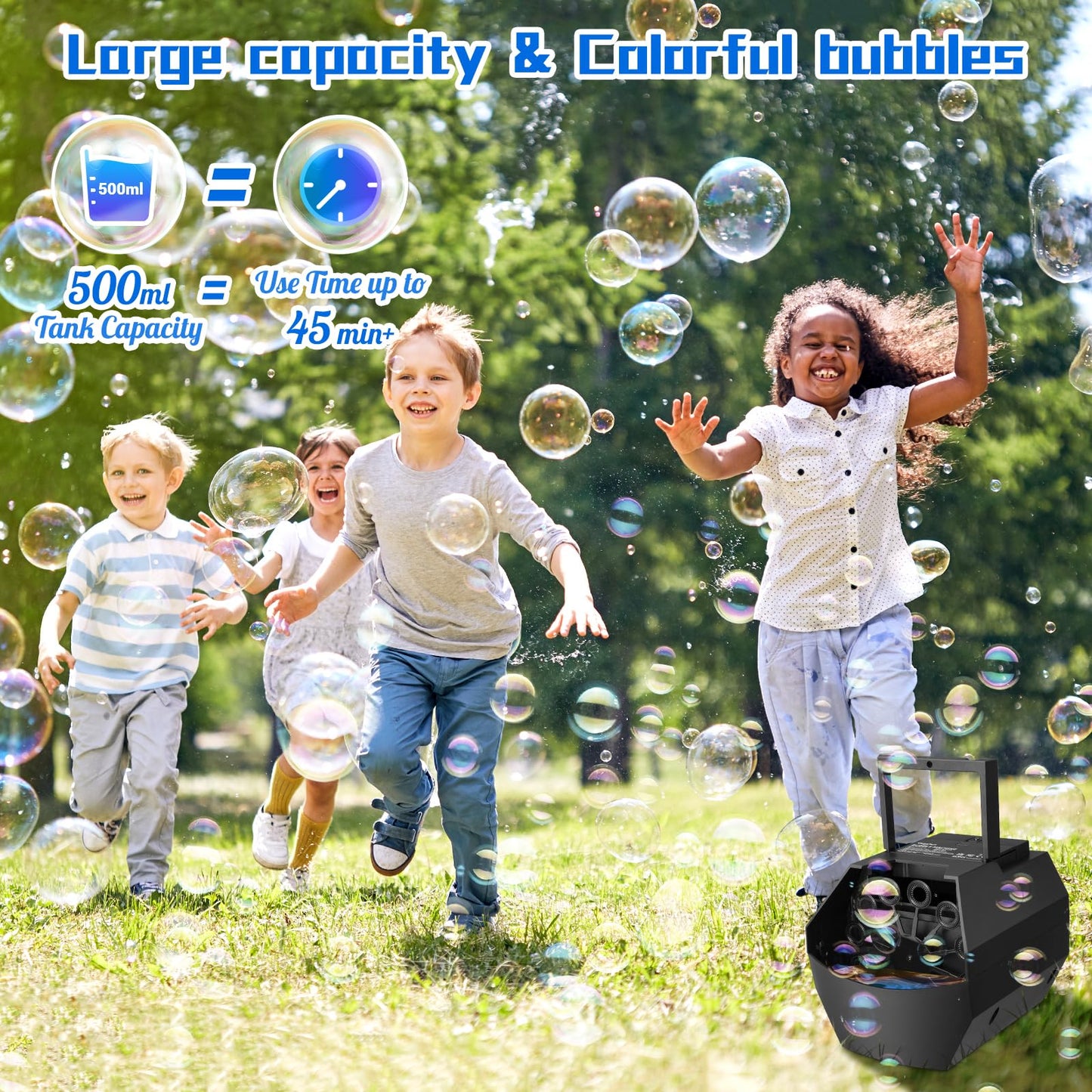 Theefun Bubble Machine, 500mL Automatic Bubble Blower