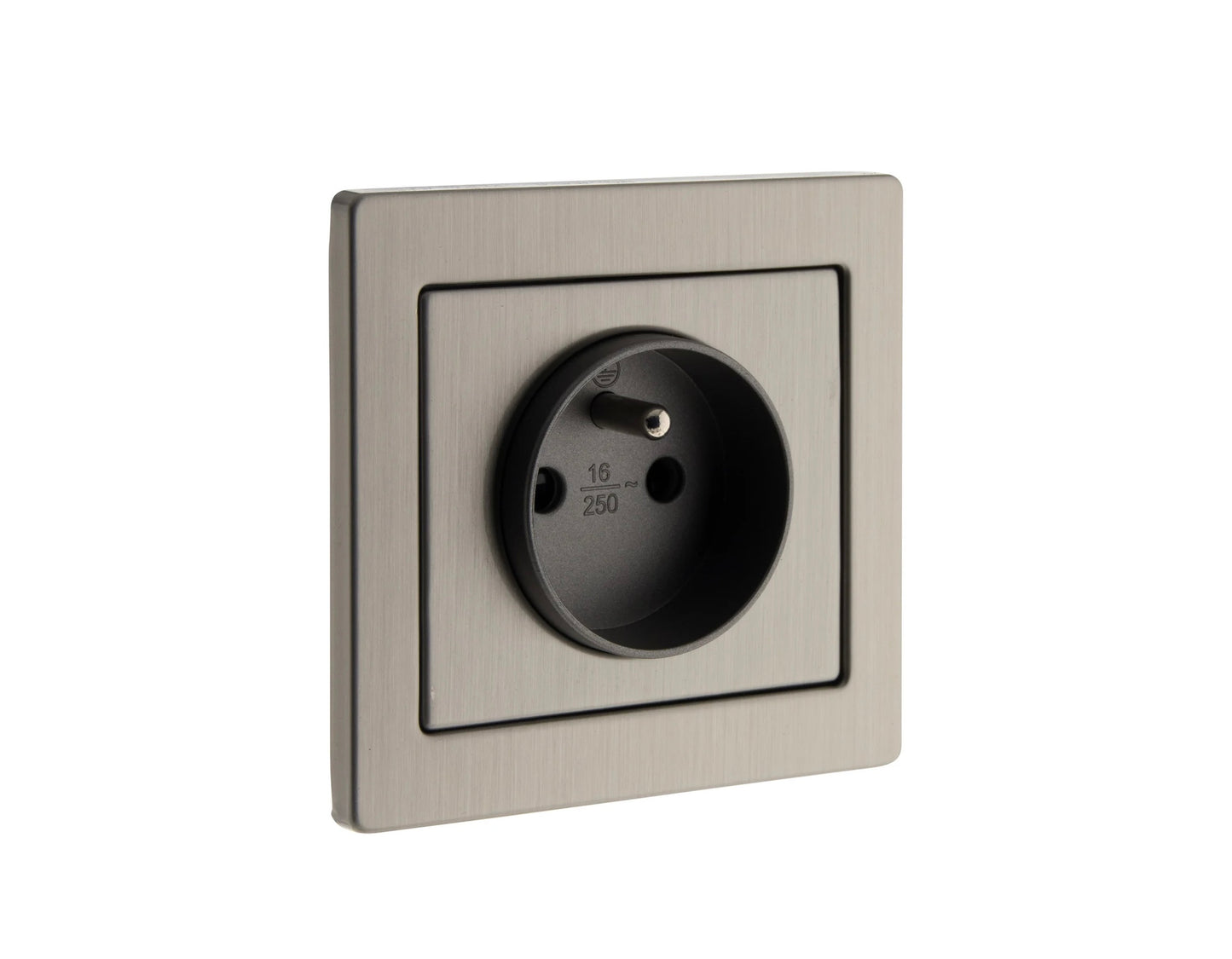 2P+T flush-mounted stainless steel Art'Flat socket - Zenitech