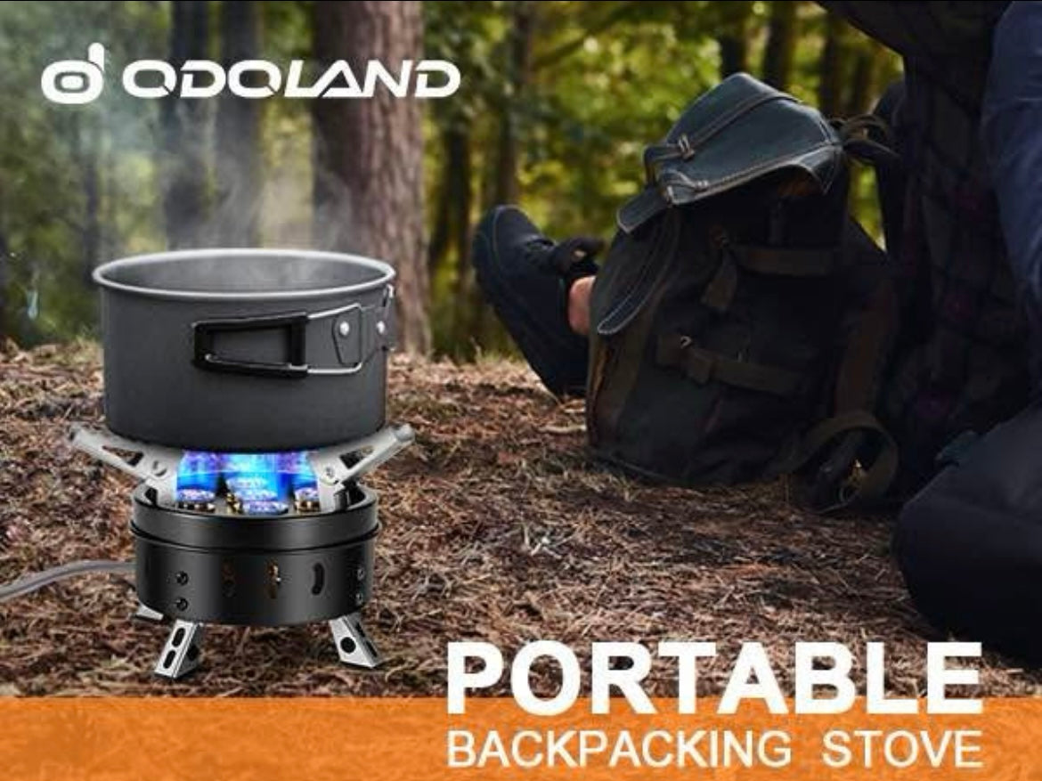 Odoland Camp Stove Foldable Gas Cooking Stove External Ignition with Screw-In Adapter