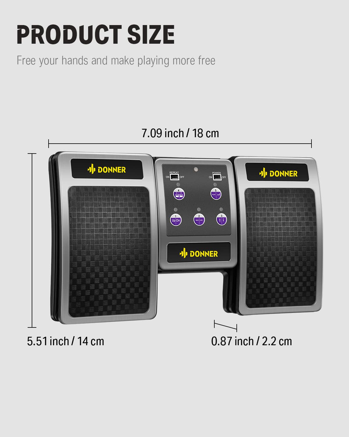 Donner Bluetooth Page Turner Pedal for Tablets and Phones Rechargeable