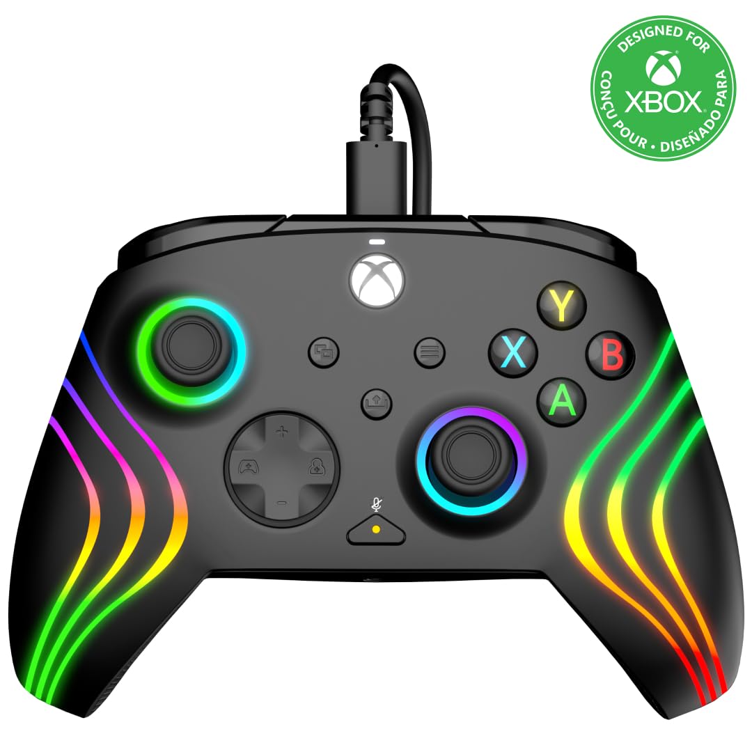PDP Gaming Afterglow Wave Enhanced Wired Controller for Xbox Series X|S, Xbox One, Windows 10/11 PC