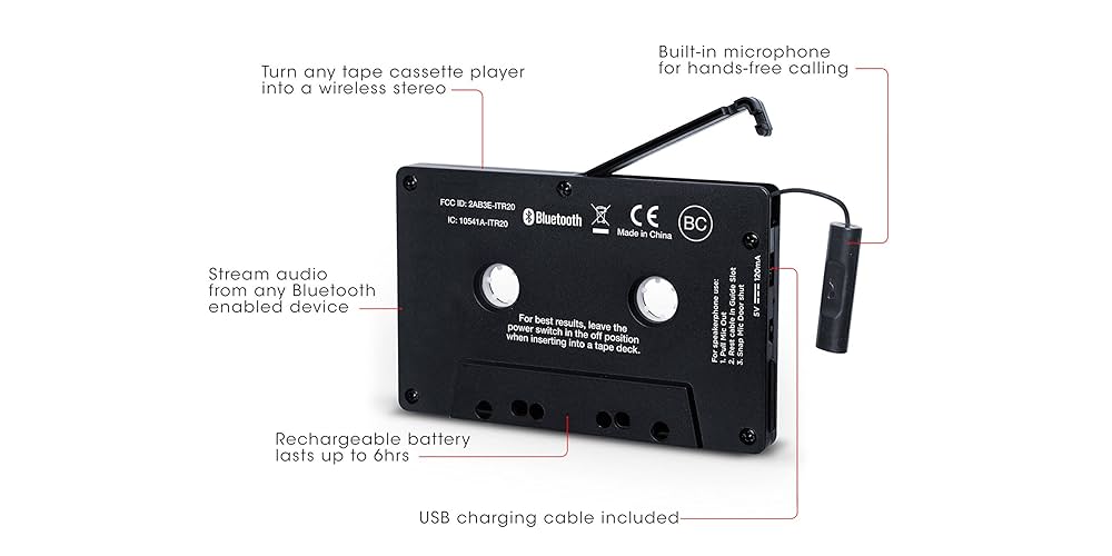 Ion Audio Cassette Adapter Bluetooth Music Receiver