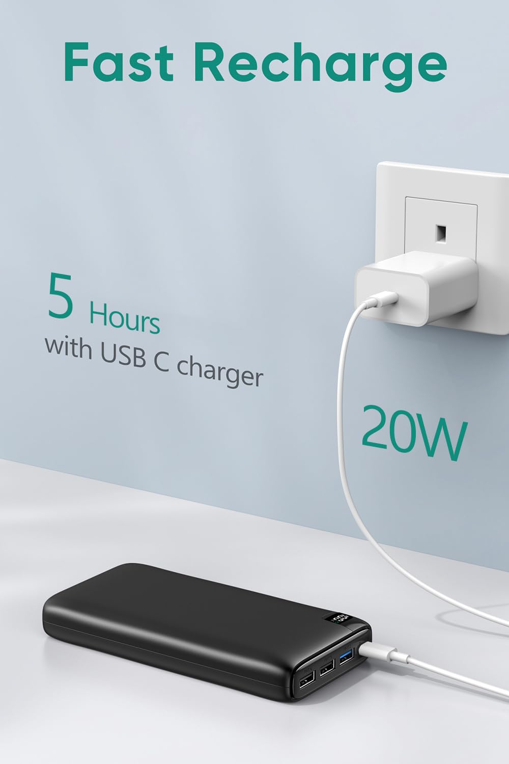 A ADDTOP Power Bank Portable Charger - 26800mAh High Capacity 22.5W