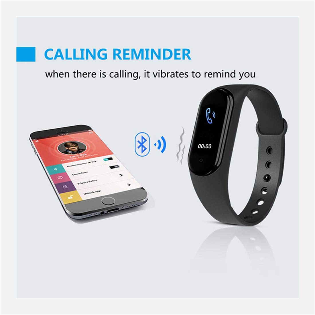 M5 Smart Band Wristband, IP67 Waterproof Smart Watch Black
