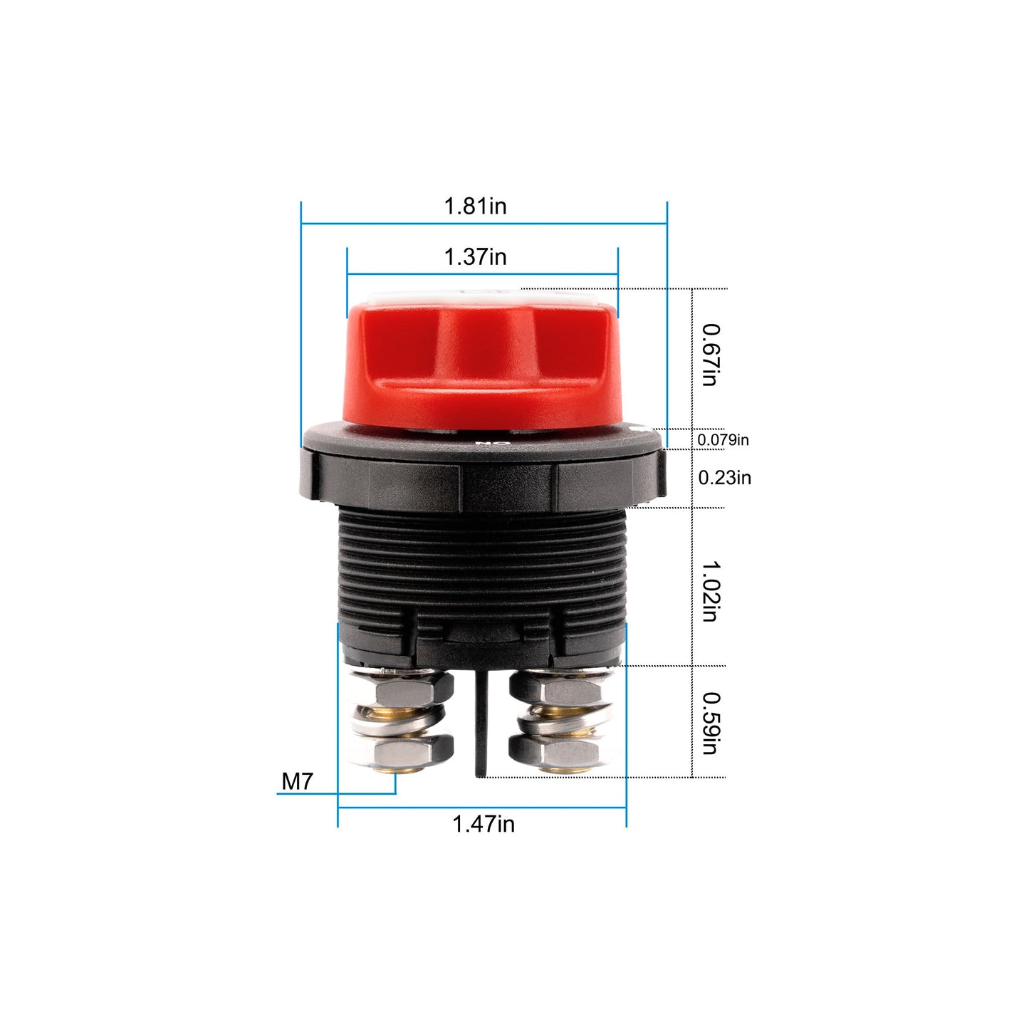 Mini Battery Disconnect Switch for Marine Boat Car Off-Road Vehicle Truck Boat RV Max.32V DC